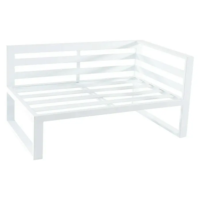 Sunfun Hannah Conjunto de muebles - 5 pzs., Aluminio, Gris - Estructura de sofá esquinero metálica blanca con listones horizontales. Su diseño moderno la hace perfecta para exteriores.
