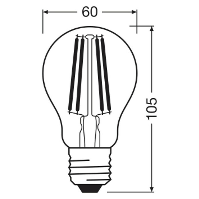 Osram Parathom LED-Leuchtmittel Retrofit Classic A100 (12 W, E27, Warmweiß, 1 Stk.)