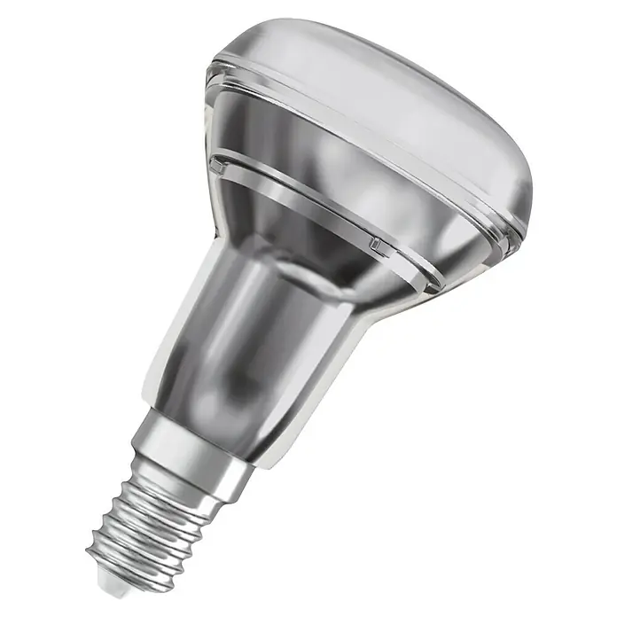 Osram Star Bombilla LED R50 - E14, No regulable, Blanco cálido, 210 lm, 2,6 W - Bombilla LED reflectora metálica plateada con cúpula transparente y casquillo de rosca.