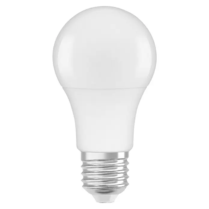 Voltolux LED-Lampen Set matt - E27, Nicht Dimmbar, Warmweiß, 806 lm, 8 W, 5 Stk. - Weiße LED-Glühbirne mit mattierter Kuppel und silbernem Schraubsockel.
