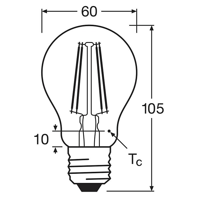 Osram Ledlampen set (E27, Glanzend, Niet dimbaar, Warm wit, 806 lm, 7 W, 6 st.) | BAUHAUS