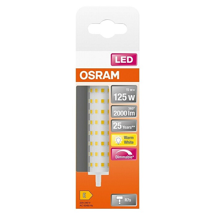 Osram Superstar LED svetlobni vir Line R7s  (R7s, Možnost zatemnitve, Toplo bela, 2.000 lm, 15 W) | 3503 - LED Spezial- und dekorative Lampen | CBJG - LED Leuchtmittel | CBJ - Leuchtmittel | CB - Elektroinstallation | C - Elektro | BAUHAUS