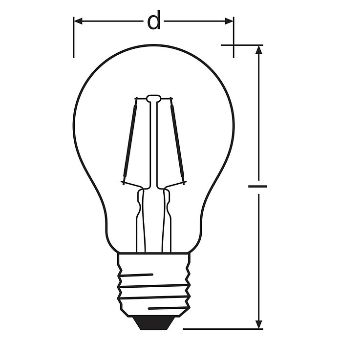 Osram Retrofit LED-Lampe Glühlampenform E27 klar (E27, Nicht Dimmbar, Warmweiß, 250 lm, 2,5 W) | BAUHAUS