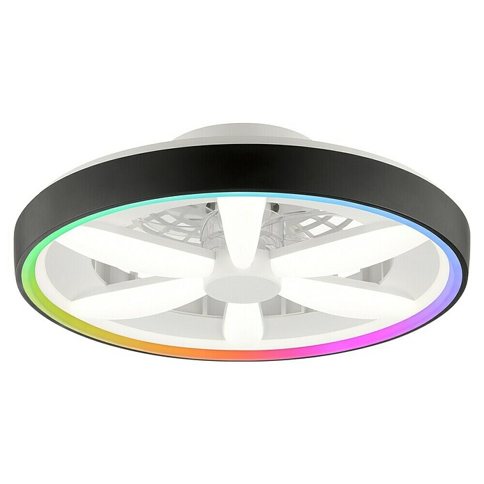Brilliant Plafondventilator GAIANO met LED verlichting (Zwart, 48,2 cm) | BAUHAUS