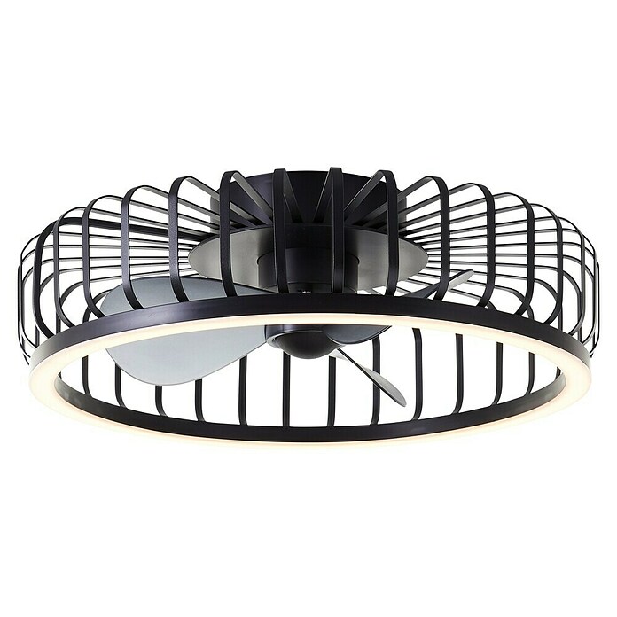 Brilliant Plafondventilator CAPO met LED verlichting (Zwart, 48 cm) | BAUHAUS