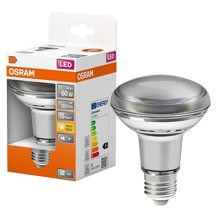 Osram Star LED-Lampe R80 Reflektor E27 (E27, Nicht Dimmbar, Warmweiß, 345 lm, 4,3 W) | BAUHAUS