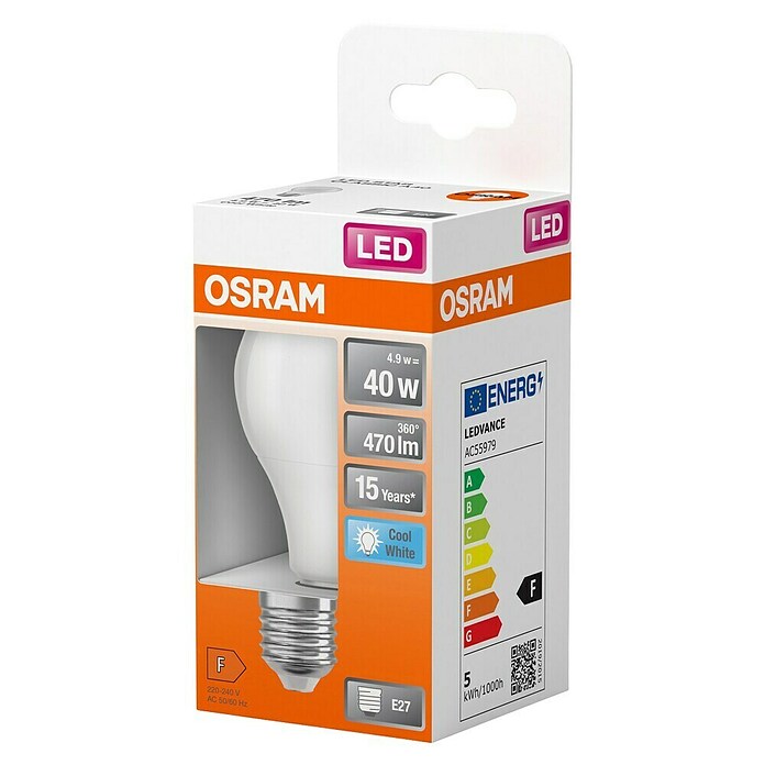 Osram LED-Leuchtmittel Star Classic A 40 (5 W, E27, Kaltweiß)