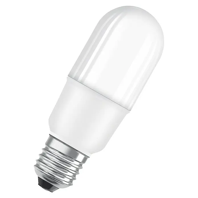 Osram Star Bombilla LED Stick - E27, No regulable, Blanco cálido, 1.055 lm, 10 W - Bombilla LED blanca alargada con base de rosca plateada.