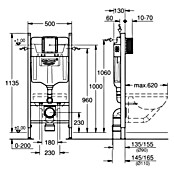 Grohe Rapid SL Projekt WC-Vorwandelement (16,5 x 50 x 113 cm, Pulverbeschichtet)