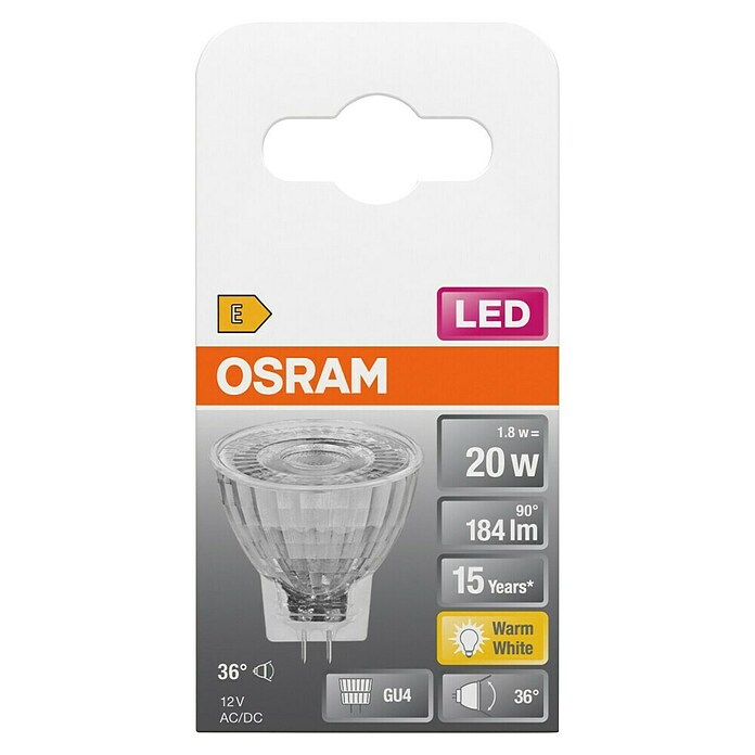 Osram LED-Reflektorlampe Superstar MR11 (3 W, Abstrahlwinkel: 25°, Warmweiß, Energieeffizienzklasse: A+)