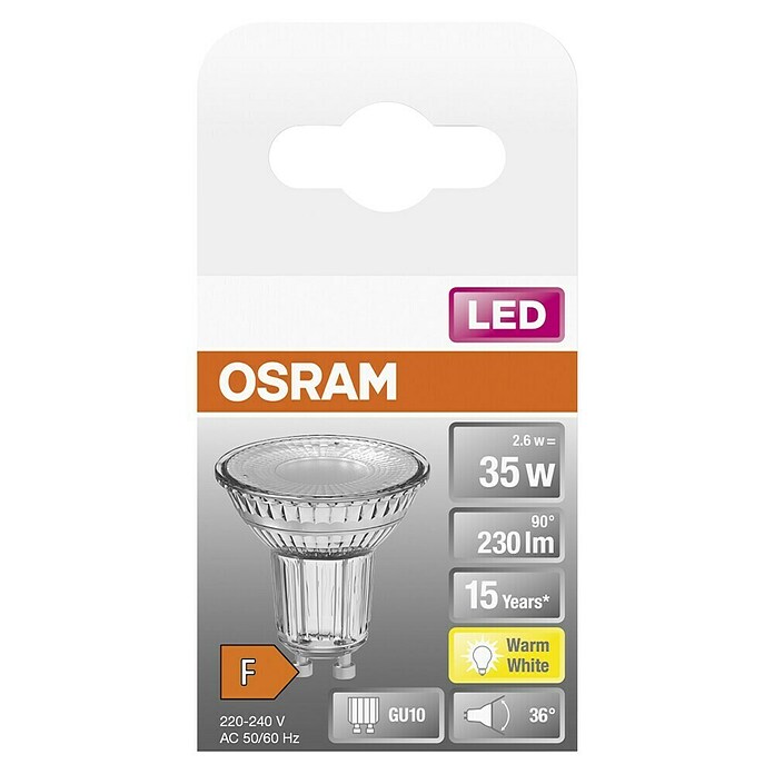 Osram LED-Reflektorlampe Star PAR16 (2,6 W, GU10, 36°, Warmweiß)