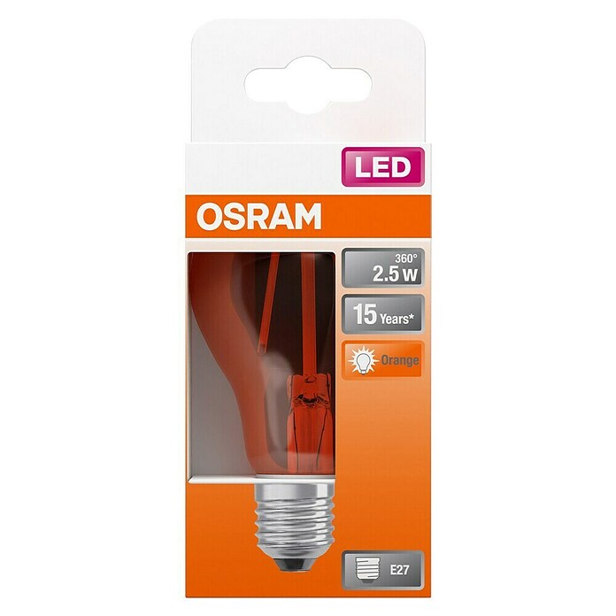 Osram Star LED-Leuchtmittel (1,6 W, E27, Lichtfarbe: Orange, Nicht Dimmbar, Birnenform)