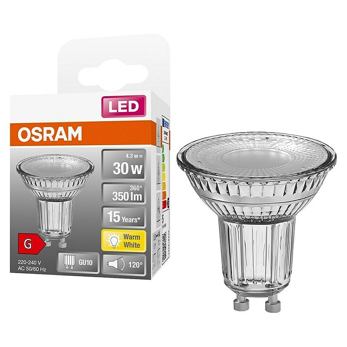 Osram LED-Reflektorlampe Star PAR16 (4,3 W, GU10, 120°, Warmweiß)
