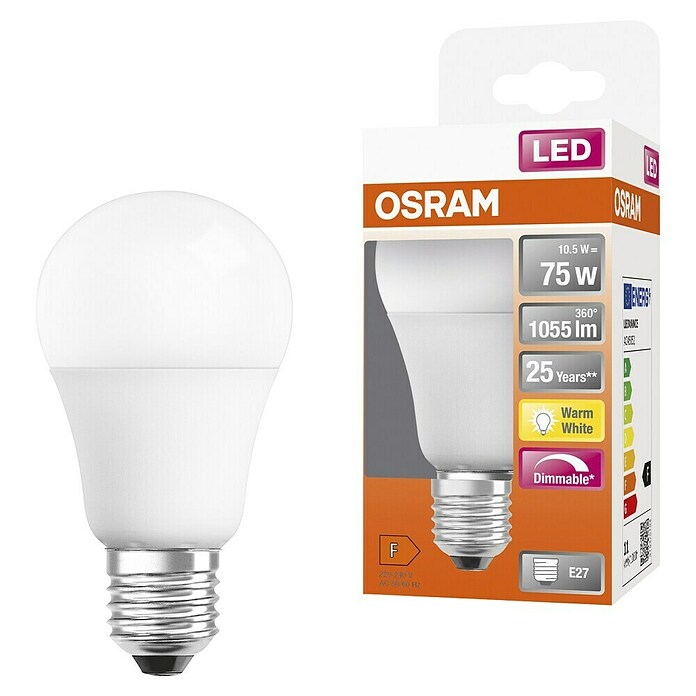 Osram LED-Leuchtmittel Superstar Classic A (13,5 W, E27, Warmweiß, 1.055 lm, Energieeffizienzklasse: A+)