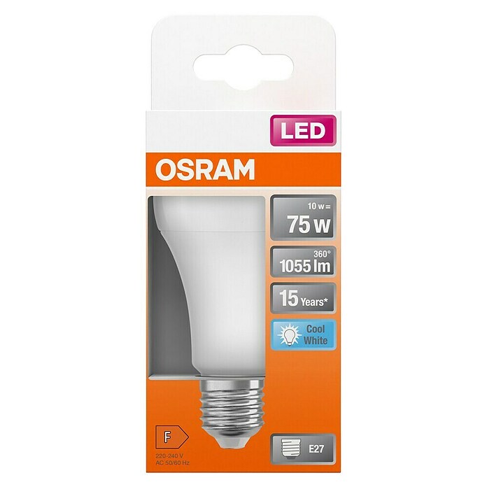 Osram LED-Leuchtmittel Star Classic A (11 W, E27, Kaltweiß, Matt)