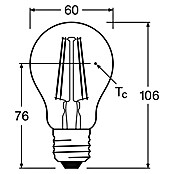 Osram LED-Leuchtmittel Retrofit Classic A (7 W, E27, A60, Warmweiß, Dimmbar, Klar)