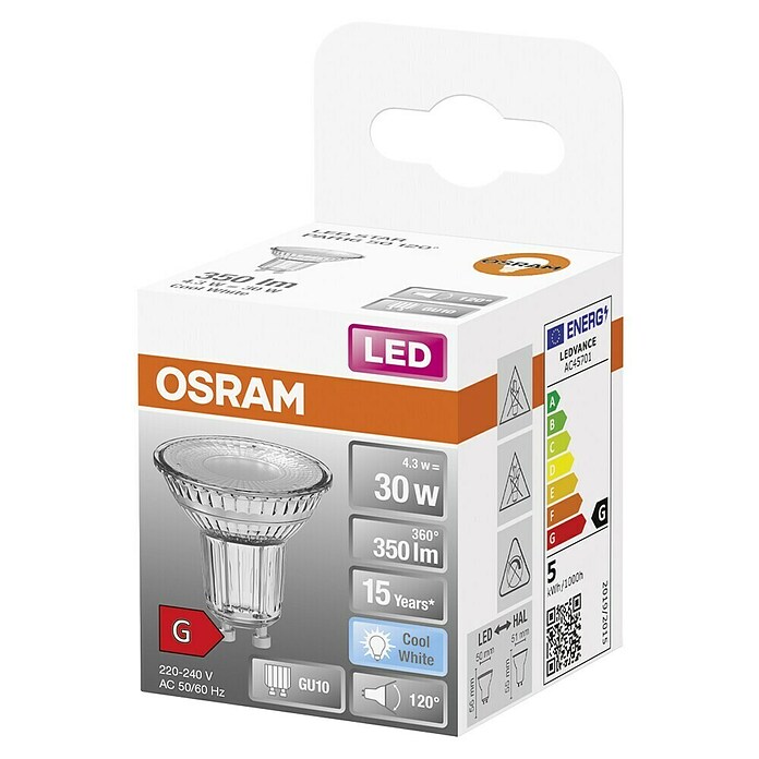Osram LED-Reflektorlampe Star PAR16 (4,3 W, GU10, 120°, Kaltweiß)