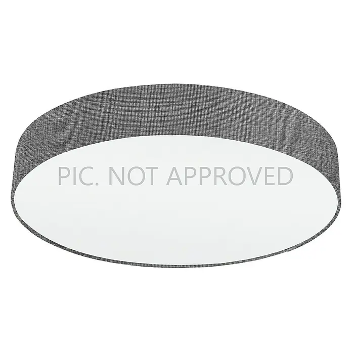 Eglo LED-Deckenleuchte rund Romao - 40 W, Ø x H: 570 mm x 12 cm, Grau, Weiß, Warmweiß - Graue Stoff-Deckenleuchte für eine angenehme und stilvolle Beleuchtung im Raum.