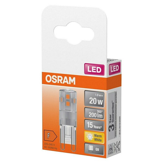 Osram Star LED-Leuchtmittel (1,9 W, G9, Lichtfarbe: Warmweiß, Nicht Dimmbar, Eckig)