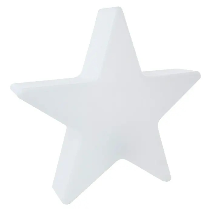 8 Seasons Design Shining LED-Stern Star - Außen, 10 cm, Neutralweiß - Nahaufnahme eines weißen Sterns. Die Oberfläche des Sterns ist glatt und hat ein modernes Aussehen. Perfekt als Deko für Kinderzimmer.