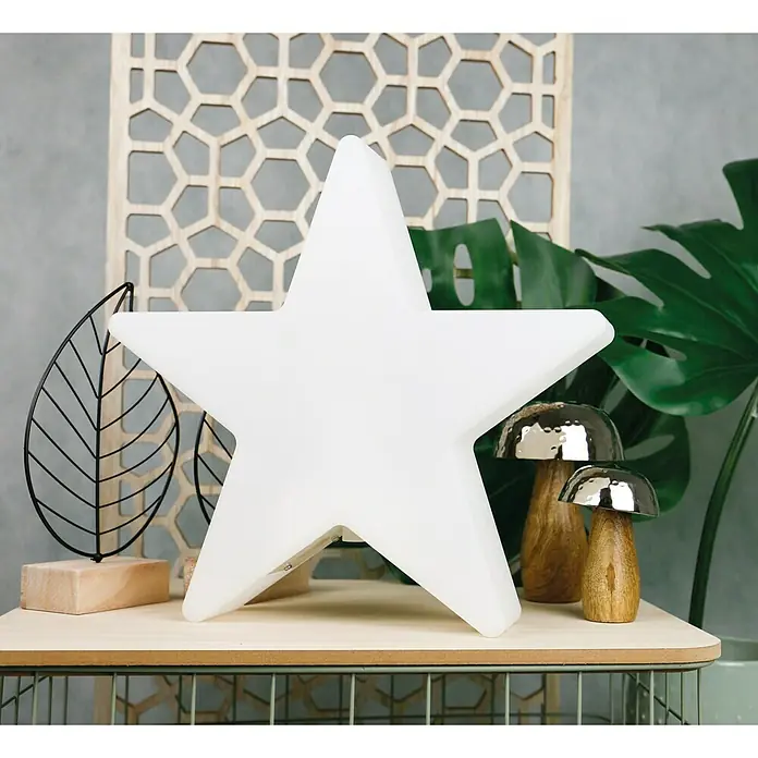8 Seasons Design Shining LED-Stern Star - Außen, 10 cm, Neutralweiß - Ein sternförmiges LED-Nachtlicht, das ein warmes, beruhigendes Leuchten ausstrahlt, perfekt für Kinderzimmer oder als dekoratives Element.