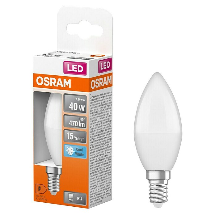 Osram LED-Leuchtmittel Star Classic B (5 W, E14, 1 Stk., Kaltweiß, Nicht Dimmbar)