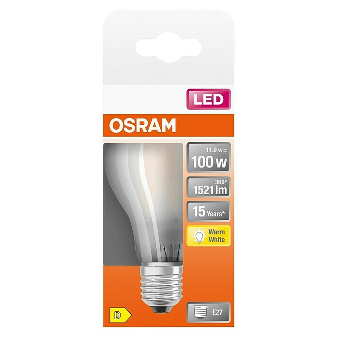 Osram Retrofit LED-Leuchtmittel Classic A (1 Stk., E27, 11 W, Matt)