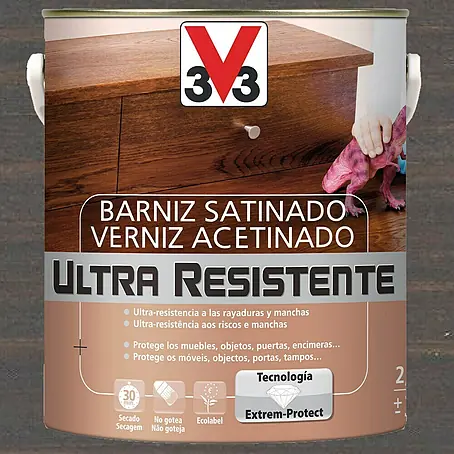 V33  Barniz para madera Satinado Ultra Resistente