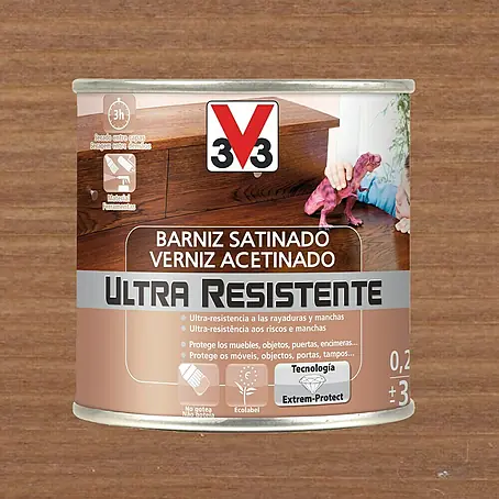 V33  Barniz para madera Satinado Ultra Resistente