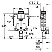 Grohe Uniset Unterputz-Spülkasten (2-Mengen-Spülung, 17,5 x 50 x 55,5 cm)