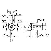 Grohe Unterputzsystem 5-Wege-Umstellung (Einbautiefe: 66 mm - 113 mm) | BAUHAUS