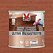 V33 Barniz para madera Satinado Ultra Resistente (Sapelly, Satinado, 250 ml)