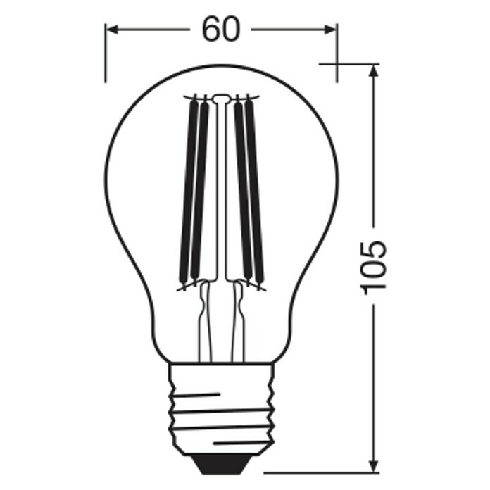 Osram LED-Lampe Vintage Edition 1906 Glühlampenform E27 (E27, Nicht Dimmbar, Warmweiß, 725 lm, 6,5 W) | BAUHAUS