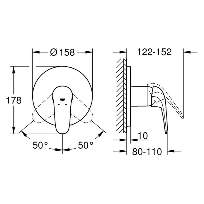 Grohe Eurostyle Solid UP-Brausearmatur (Chrom, Glänzend) | BAUHAUS
