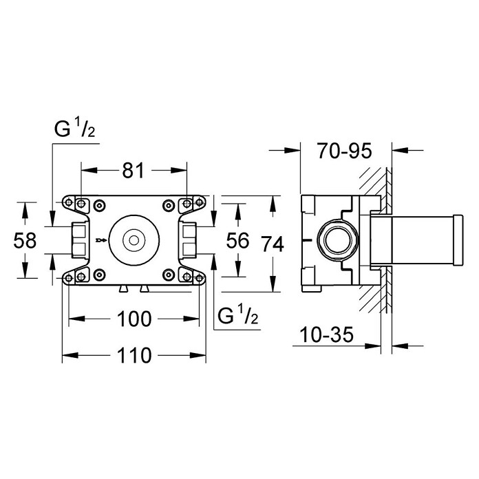 Grohe Unterputzventil-Unterteil