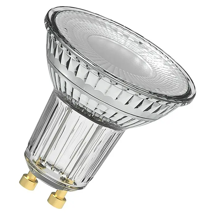 Osram Superstar Bombilla LED Superstar PAR16 - GU10, Intensidad regulable, Blanco cálido, 650 lm, 7 W - Bombilla LED GU10 de cristal transparente con pines dorados.