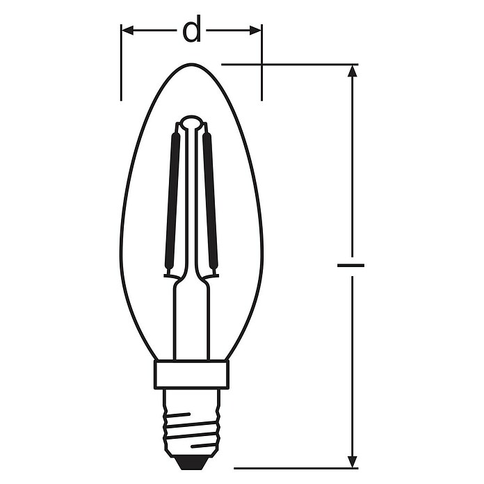 Osram Retrofit LED-Lampe Classic B (E14, Nicht Dimmbar, Kaltweiß, 250 lm, 2,5 W) | BAUHAUS