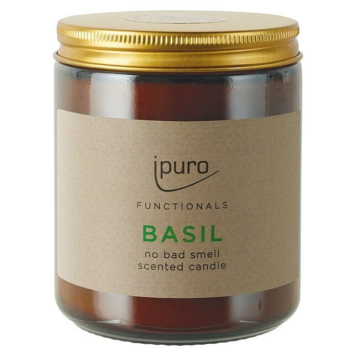 Ipuro Functionals Duftkerze functionals basil (aromatisch, holzig, 200 g, Im Glas) | BAUHAUS