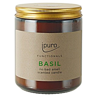 Ipuro Functionals Duftkerze functionals basil (aromatisch, holzig, 200 g, Im Glas)