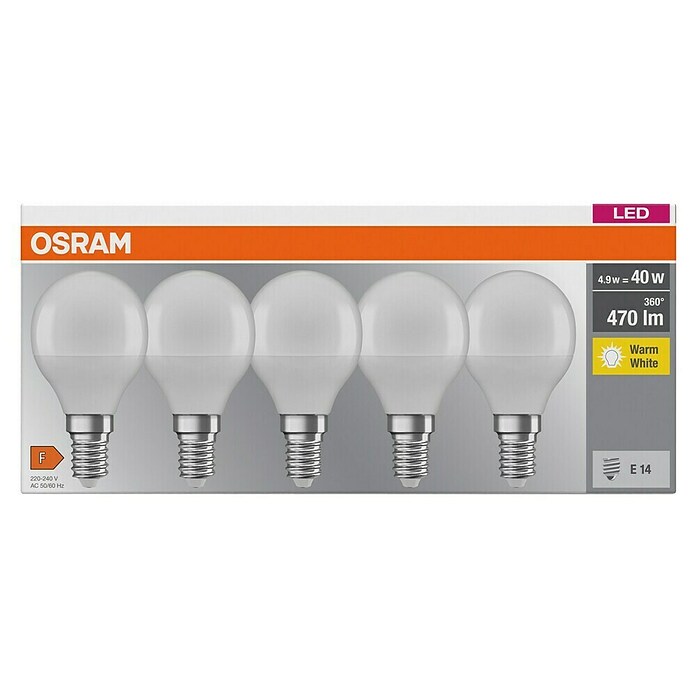 Osram Set LED žarulja  (E14, Bez prigušivanja, Topla bijela, 470 lm, 5,7 W) | BAUHAUS