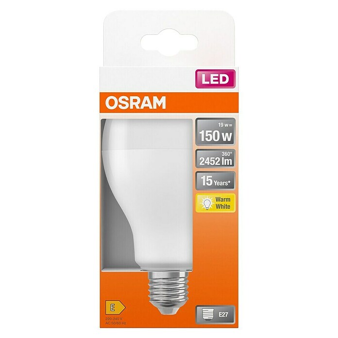 Osram Star LED-Lampe Glühlampenform E27 matt (E27, Nicht Dimmbar, Warmweiß, 2 452 lm, 19 W) | BAUHAUS