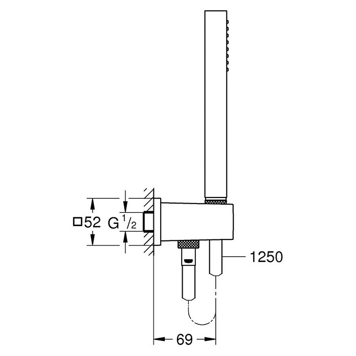 Grohe Euphoria Cube Brause-Set Stick (Anzahl Funktionen: 1 Stk., Chrom) | BAUHAUS