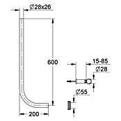 Grohe WC-Spülrohrbogen (60 x 20 cm, Verchromt)
