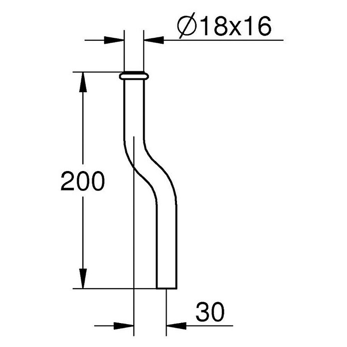 Grohe Urinal-Spülrohr (Durchmesser: 18 mm)