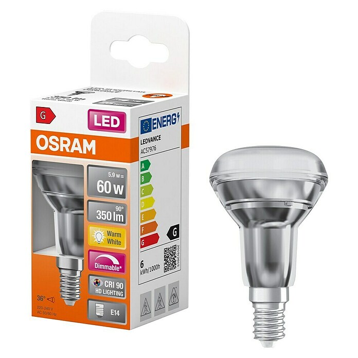 Osram Superstar LED-Lampe Reflektor GU10 (E14, Dimmbar, Warmweiß, 345 lm, 5,9 W) | BAUHAUS