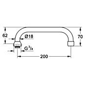 Grohe Auslaufhahn (Chrom, Messing, Ausladung: 200 mm) | BAUHAUS