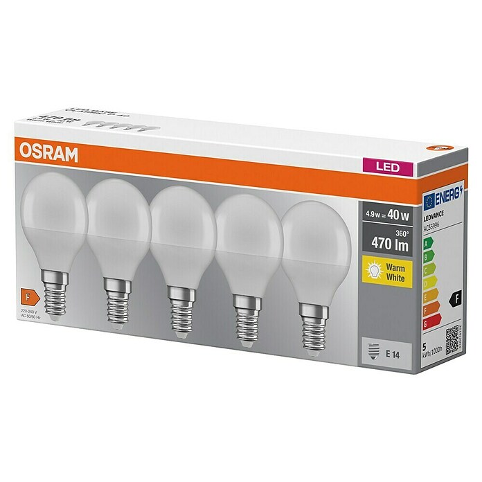 Osram Set LED žarulja  (E14, Bez prigušivanja, Topla bijela, 470 lm, 5,7 W) | BAUHAUS