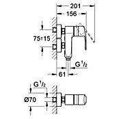 Grohe Eurostyle Cosmopolitan Brausearmatur Vertica (Chrom, Glänzend) | BAUHAUS