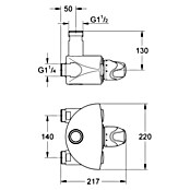Grohe Thermostatventil Grohtherm XL (Anschlussmaß Zufuhr in Zoll: 1 ¼'″, Chrom) | BAUHAUS