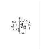 Grohe Eckventil (½″ x ⅜″, 1 Stk., Angerautes Gewinde)